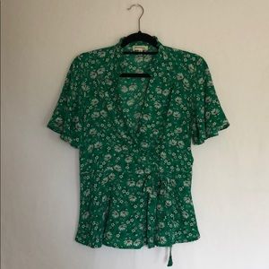 Monteau Floral Tie Blouse